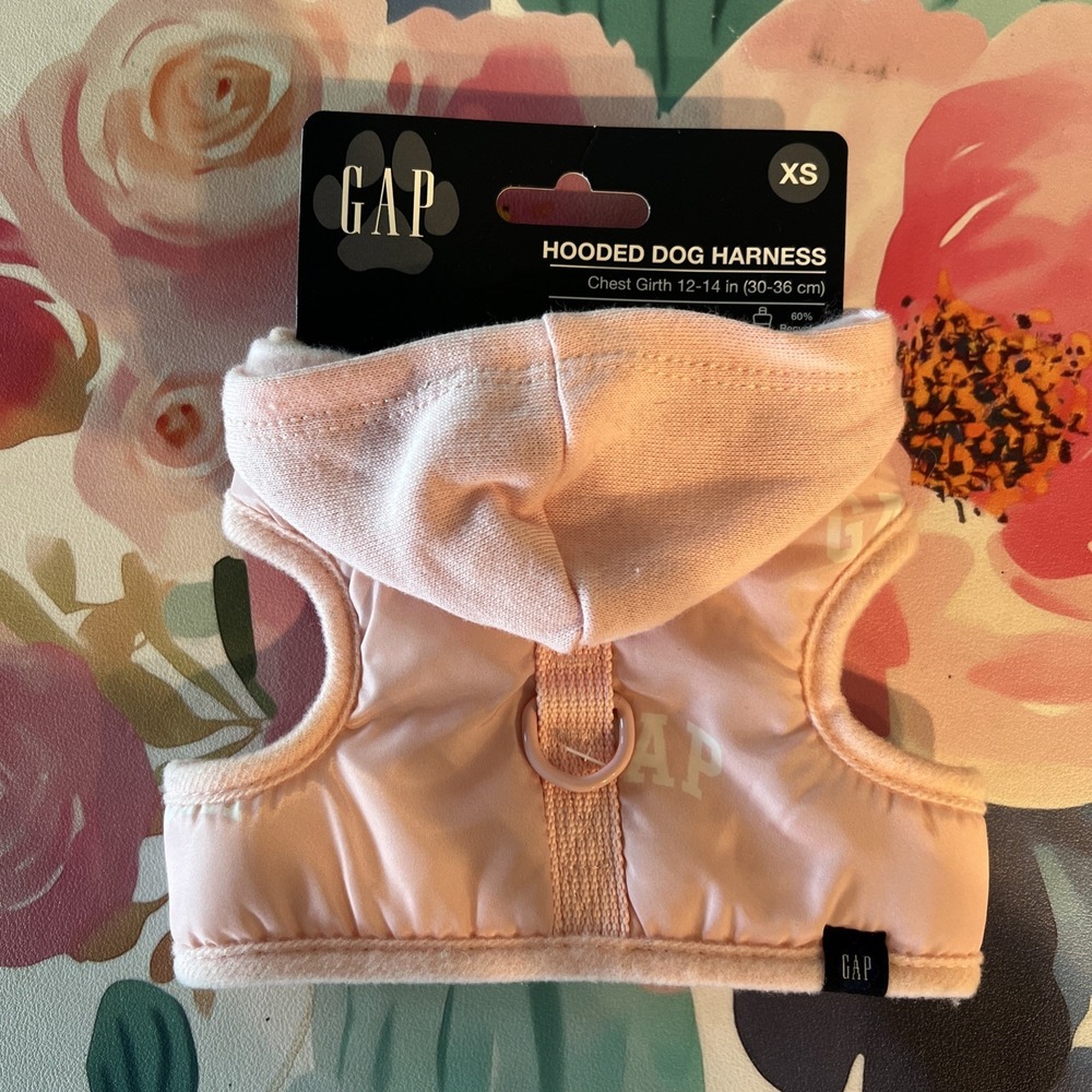 GAP Logo, Pink & White, Hoodie Puppy/Dog Harness From The GAP Store, Medium
